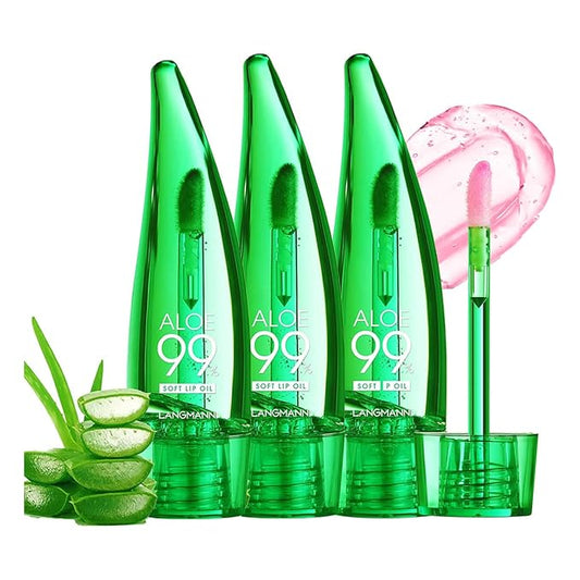 3 Pcs Aloe Vera Lip Gloss Set,Magic Temperature Color Change Lip Gloss Moisturizing Long Lasting Lip Stain Liquid Lipstick Lip Tint for Women