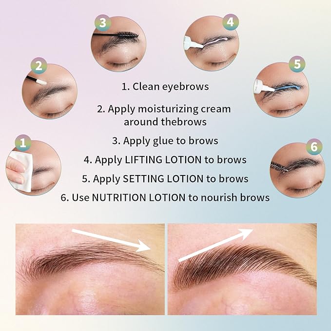 PERMANIA Korean Lash Lift Kit, Tube Design Easy to Apply Brow Lamination Kit, for Natural Results Instant Lifting & Curling with Detailed Instruction (with Glue Balm)