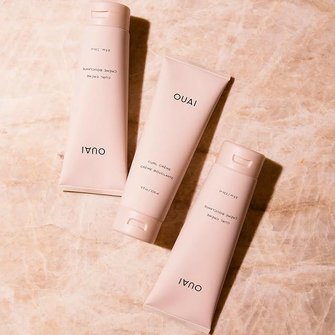 OUAI Curl Cream + Hair Oil Bundle - Hair Styling Products for Frizz Control - Includes Curl Cream (8 Oz) + Hair Oil (1.5 Oz) - 2-Piece Hair Care Set