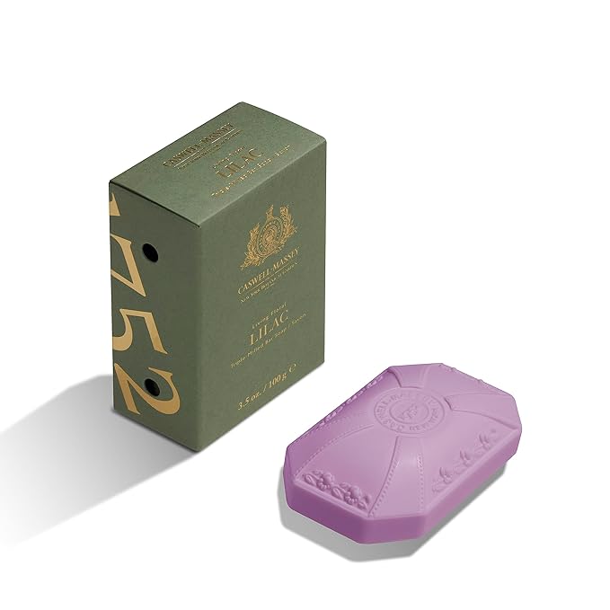 Caswell-Massey Natural Bar Soap for Women, Moisturizing Body Soap Bar for All Skin Types, Made with Essential Oils & Plant-Based Formula for Soft Skin, Lilac, 3.5 oz