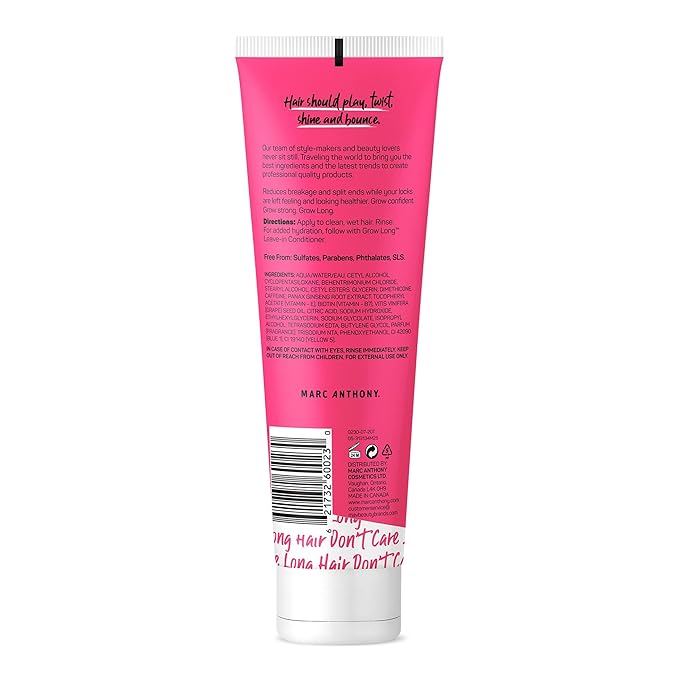 Marc Anthony Strengthening Conditioner, Grow Long - Anti-Frizz, Anti-Breakage & Nourishing Formula For Split Ends, & Hair Growth - Biotin, Vitamin E, Caffeine & Ginseng for Dry & Damaged Hair