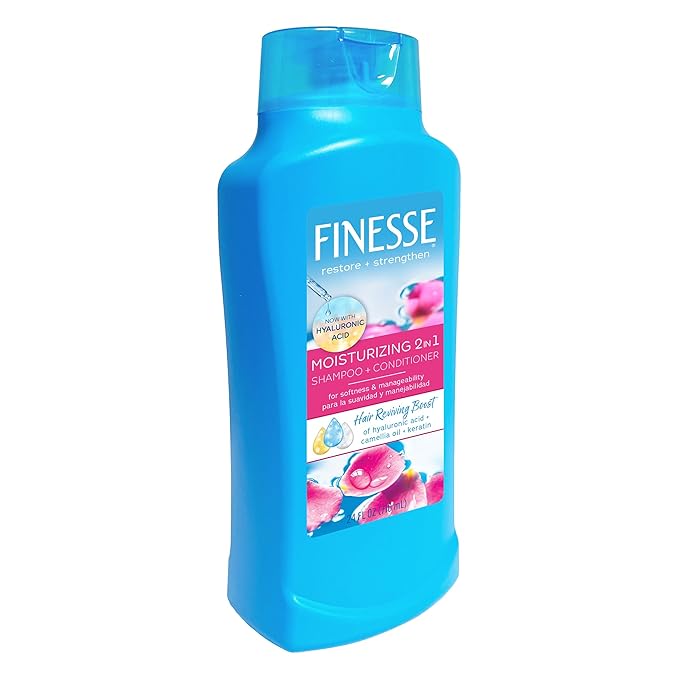 FINESSE Restore + Strengthen Moisturizing 2in1 Shampoo + Conditioner, 24 Ounce (Pack of 6)