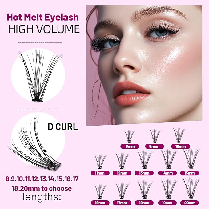 8-22mm to Choose 20D/40D/60D/80D/100D Individual False Eyelashes Makeup Cluster Eyelashes Thickness 0.07mm D Curl Natural long Black Soft 3D Eye Lashes Extensions (20D-15mm)