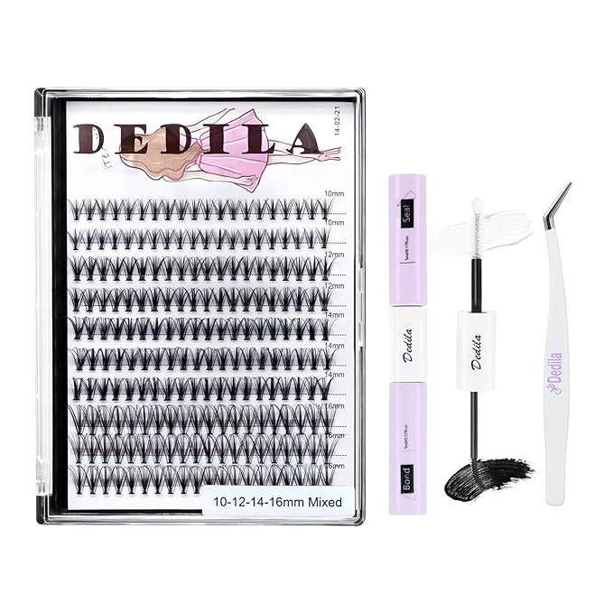 8-22mm to Choose 20D/40D/60D/80D/100D Individual False Eyelashes Makeup Cluster Eyelashes Thickness 0.07mm D Curl Natural long Black Soft 3D Eye Lashes Extensions (20D-10-12-14-16MM Kit)