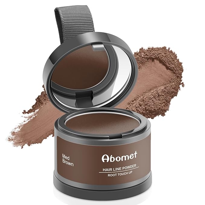 Root Touch Up Instantly Gray Hair Coverage Hairline Powder for Women & Men, Medium Brown for Concealing Hair Loss & Thinning Hair