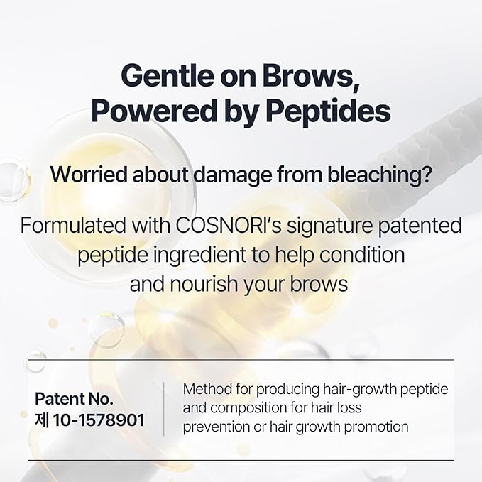 COSNORI Easy Brow Tone Changer – Gentle Lightening Formula for Soft, Natural Look – Brow Bleach Kit, Easy At-Home Application, Quick Results in 2–3 Minutes, 5 Applications
