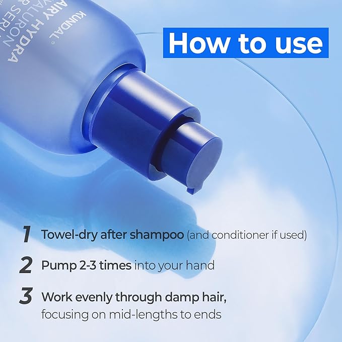 KUNDAL Hyaluronic Acid Lightweight Hair Serum for Thin & Fine, Hydra Hyaluron Hair Serum for Frizz Control, Volume & Moisture Boost – Blossom Breeze, 1.69fl oz, Stocking Stuffers