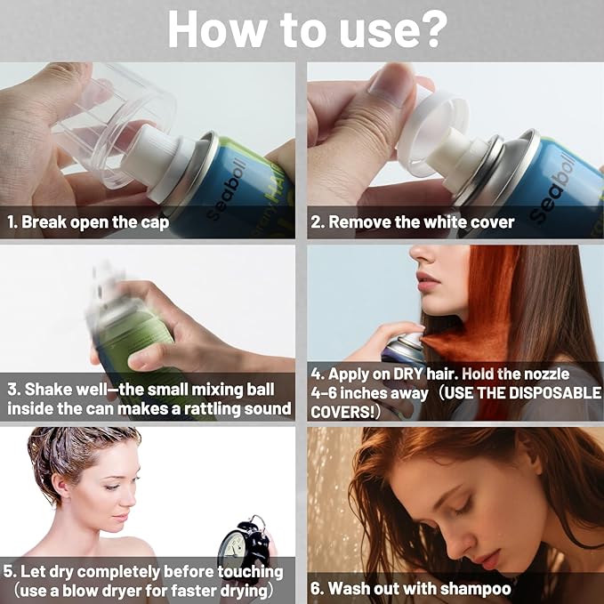 Orange Hair Spray, Temporary Hair Color Spray for Women Men– Safe Non Sticky Washable One Day Hair Dye Spray, Disposable Accessories Included, for Halloween Cosplay Party DIY Costume Pet Fun