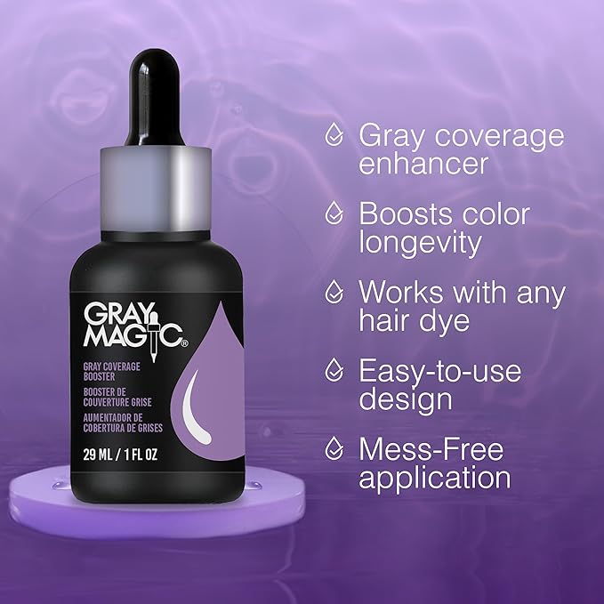 Ardell Gray Magic Color Additive for Hair Dye - Anti-Fade Gray Hair Coverage Booster Drops, Long-Lasting Hair Color Enhancer, 1 oz