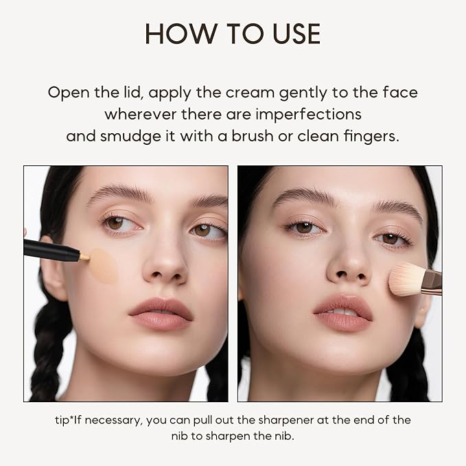 KISSIO Concealer Pencil,Under Eye Concealer,Cover Acne and Freckles,Brightener,Waterproof,Long-lasting,Cream,Makeup Pencil with Sharpener,04#MILKTEA