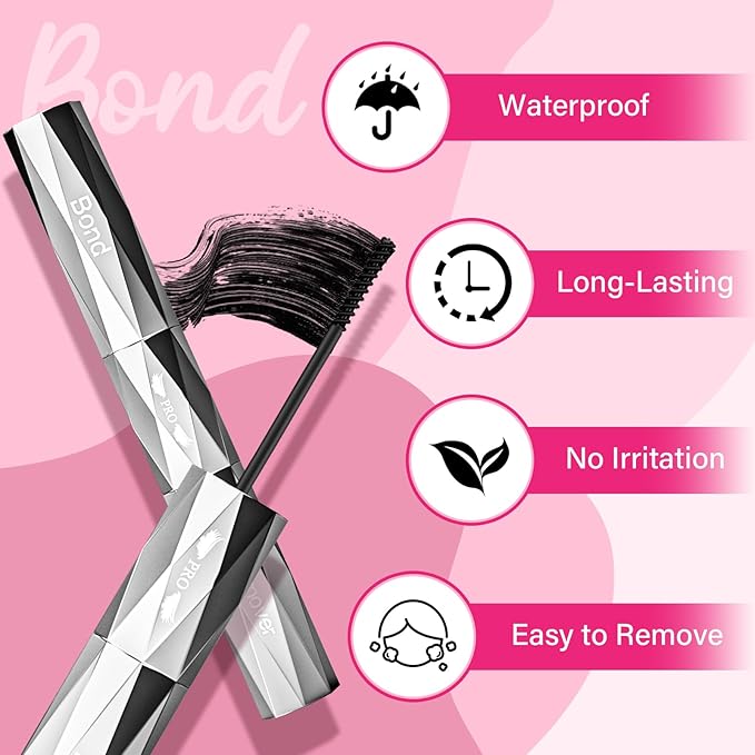Lash Bond and Remover with Lash Tweezers 2 in 1 Cluster Lash Glue and Lash Remover for Lash Clusters Individual Lash Glue Super Strong Hold Long Time Fast Remove No Residue (Bond+Remover+Tweezers)