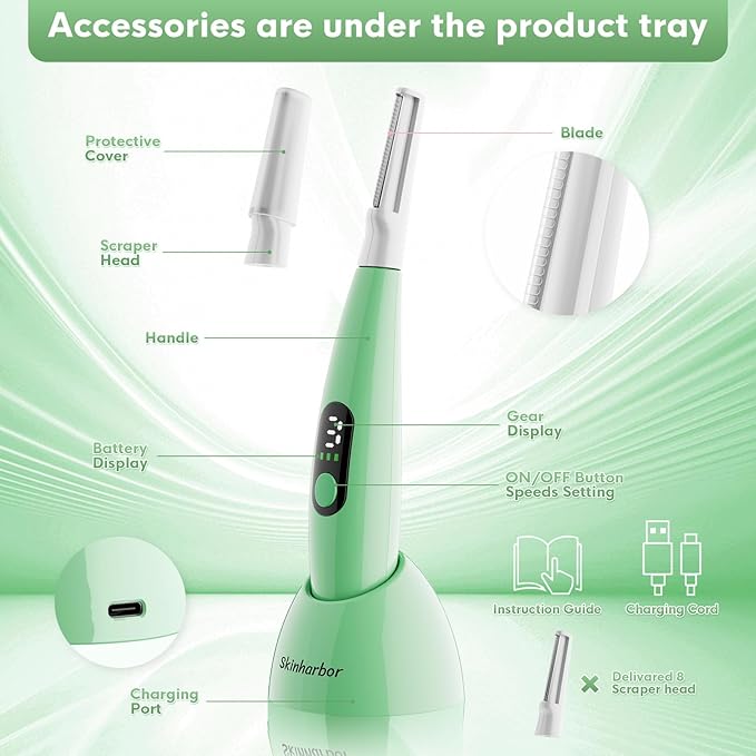 Sonic Dermaplane Razor for Women Face,Women’S Facial Exfoliation & Peach Fuzz Hair Removal System,Anti-Aging–3 Speeds–8 Dermaplaning Blades–Rechargeable,Sonic Dermaplaning Tool