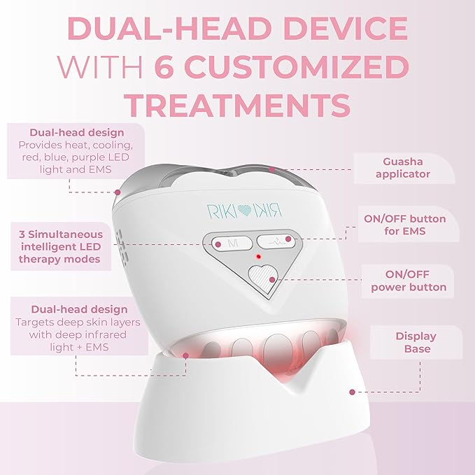 RIKI LOVES RIKI Sculptress PRO Gua Sha – 5-in-1 Smart Facial Massager with Heat, Cooling, Micro, LED Light Therapy & Vibration | Lifting & Tightening Tool for Face Contour, Puffiness & Glowing Skin
