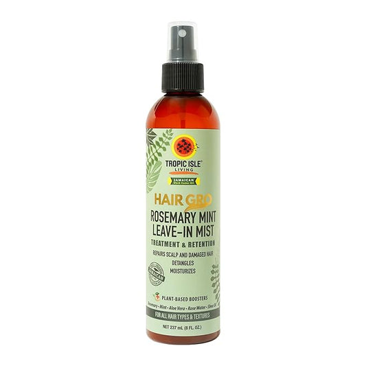 Tropic Isle Living Rosemary Mint Leave-In Conditioner 8oz/ 237ml - Detangles, Moisturizes, Repairs Scalp and Damaged Hair with Natural Formula, Suitable for All Hair Types, Cruelty-Free