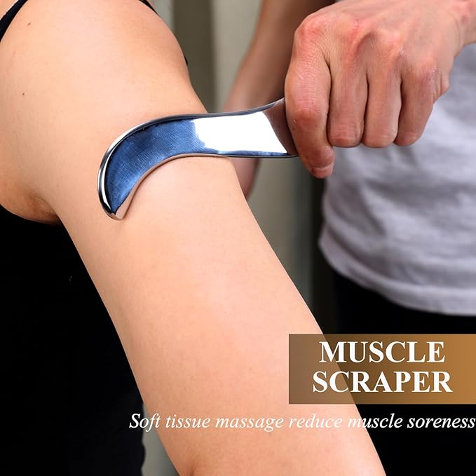 FeelFree Sport 4 in 1 Muscle Scraper Tool Set-Gua Sha Massage Scraping Tools for Soft Tissue Mobilization,Physical Therapy for Back, Legs, Arms