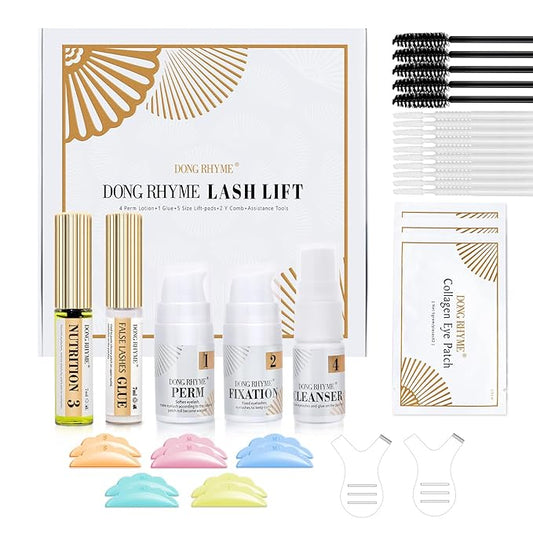 Lash Lift Kit - 2 in 1 Eyelash Perm Kit, Professional Instant Eyelash Lift Kit, Semi-Permanent Lash Curling Brow Lamination Kit, Salon Result for a Supermodel Look at Home Use by Dong Rhyme