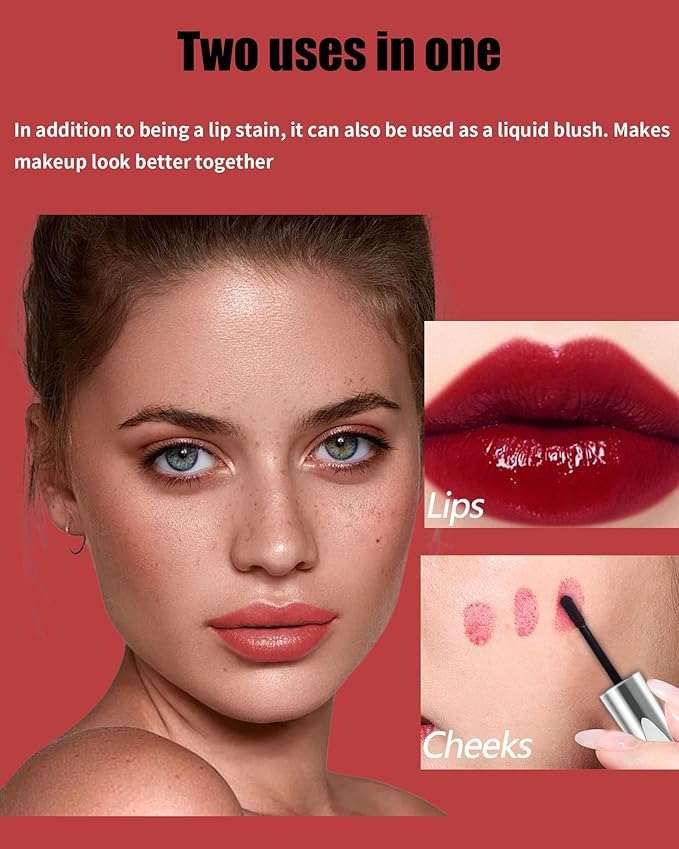 Peel Off Lip Tint Stain,Peel Off Lip Liner Stain Tattoo Nude Pink Lipgloss Long Lasting Waterproof, Non-Stick Highly Pigmented Red Matte Liquid Lipstick for Women All Skin Types Lipcolor Makeup-04