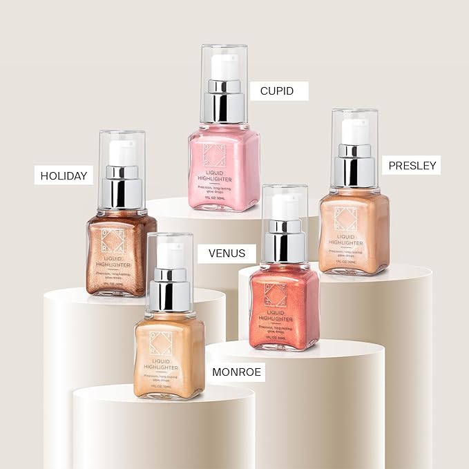 Ofra Star Lit Liquid Highlighter - Holiday | Radiant Liquid Highlighter for a Luminous Glow | Long-Lasting, Blendable, and Buildable Formula | 30mL 1oz