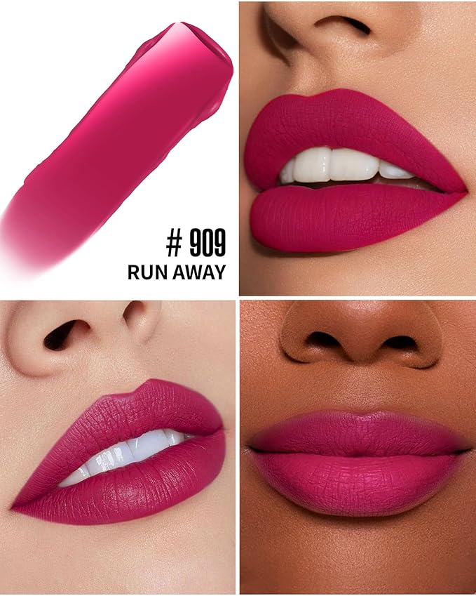 Red Lipstick Matte Liquid Lipstick Long Lasting for Women Smudgeproof Lipsticks Color Stay Burgundy Lipsticks Vegan Cruelty-Free Lip Gloss (909 Run Away)