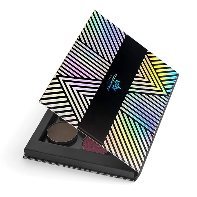 TUOKING Makeup Magnetic Palette with Mirror and 20Pcs Metal Stickers Empty Storage Palette for Eyeshadow Powder Highlighter