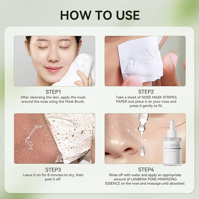 LANBENA Pore Strips (50g/1.76 Oz), 100 pcs Nose Strips, Blackhead Remover Mask, NOTICE: Cream Goes Dried out & Rubbery At Low Temperature, Place Bottle in Boiling Water to Soften