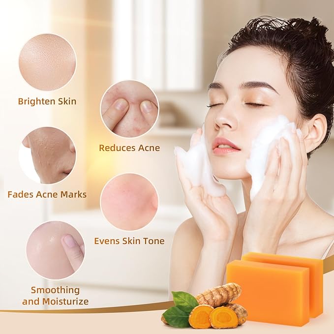 Kojic Acid Turmeric Soap Bar - Dark Spot Remover for Face Body, Even Skin Tone Moisturizing & Nourishing Natural Ingredients