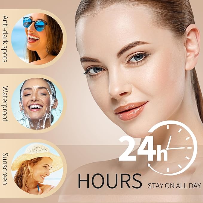 Anti-Dark Spot Liquid Foundation - Collagen Serum Foundation Infused with 2% Niacinamide, High Coverage For A Smooth & Satin Finish, 201 Medium