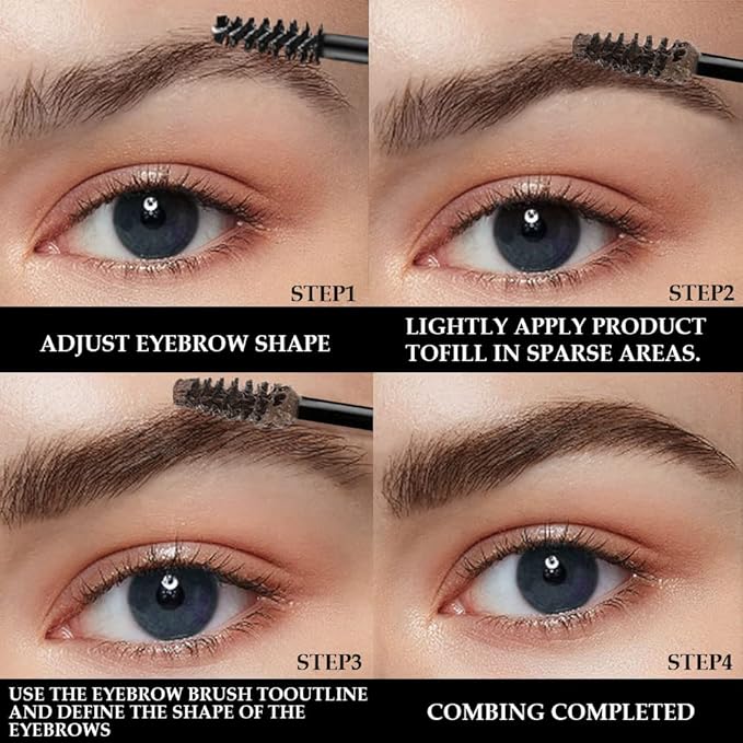 Kaely 2Pcs Thickening Brow Mascara,Tinted Eyebrow Gel Waterproof,Eyebrow Color Makeup,Brow Fast Sculpt,Vegan,Cruelty Free,maquillaje gel para cejas a prueba de agua,06 Brunette