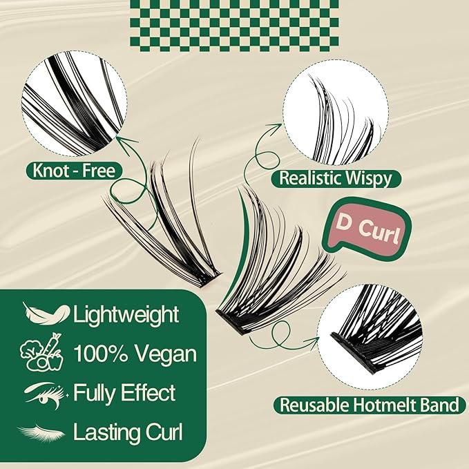 KEYYOU DIY Lash Extension Kit 280pcs Individual Lashes D Curl Eyelash Extension Kit 30D+40D 9-16Mix Lash Clusters with Lash Bond and Seal and Lash Applicator for DIY at Home(KIT-30D40D-0.07D-9-16MIX)