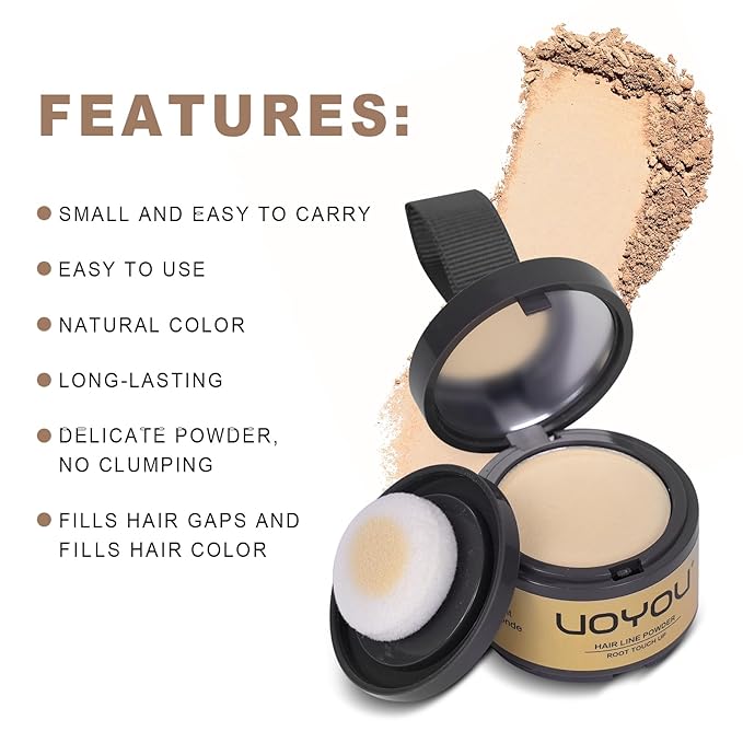 Root Touch Up Powder Instantly Conceals Hair Loss, Gray Root Cover Up Powder, Water & Sweat Resistant Hair Powder for Thinning Hair Men & Women, Includes Brush (Black, 4g Bottle with Brush)