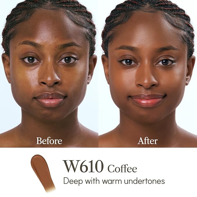 THE FACE SHOP Ink Lasting Liquid Foundation, Full Coverage, 72‑Hour Wear Semi‑Matte Finish, Makeup with Bakuchiol, W410 Walnut, 0.84 Fl. Oz.