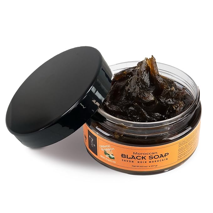 Moroccan Hammam Spa Rejuvinating Ritual Beauty Skincare Kit - 6 piece, Moroccan Orange Blossom Black Soap, Body Clay, Argan Oil, Pure & Natural, Purifying, Cleansing, exfoliating for every skin type.