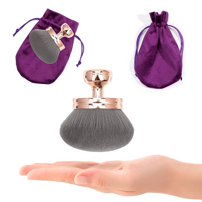 Blend & Blur Extra Large Body Makeup Brush for Self Tanner,Leg Makeup & Bronzer Self Tan Back Applicator, 3.2inch Wide Round Head Kabuki Brush For Application with Drawstring Bag (Rose Gold)