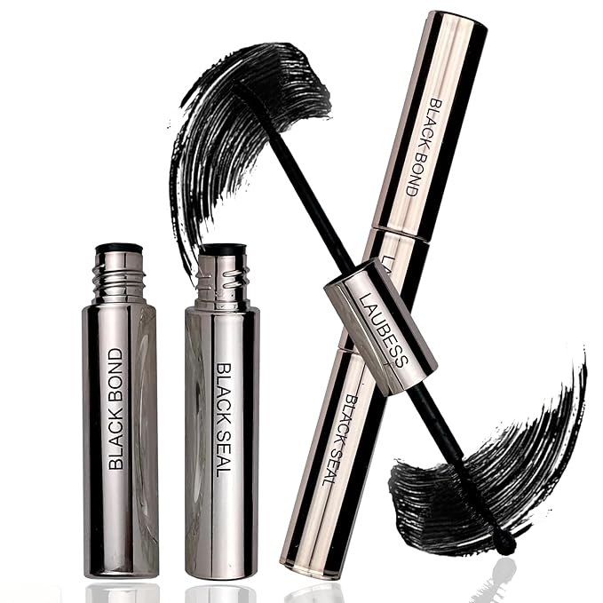 Lash Bond and Seal Lash Glue Waterproof LAUBESS 2-in-1 Cluster Lash Glue for Eyelash Clusters 72H 10ml (Black/Black)