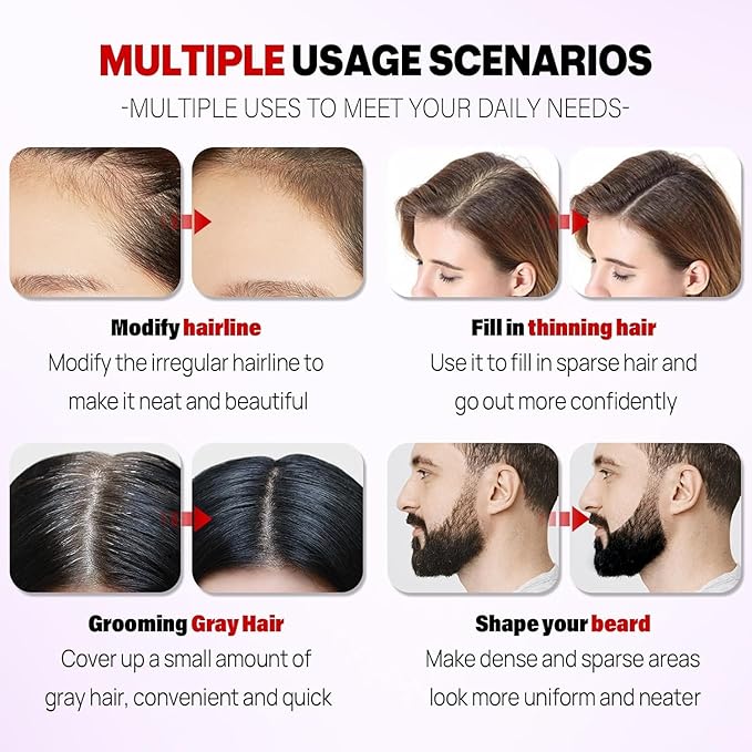 Acomler Instantly Root Cover Up Hairline Shadow Powder, 0.35 Ounce Root Touch Up Hair Color, Grey Hair Coverage for Thinning Hair, Hair Powder for Women Men with Eyebrows,Beard Line,Bald Spots (Brown)