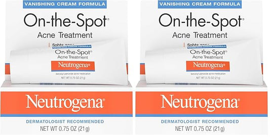 Neutrogena Acne Treatment with Benzoyl Peroxide | Gel | For Face | 0.75 oz | Pack of 2