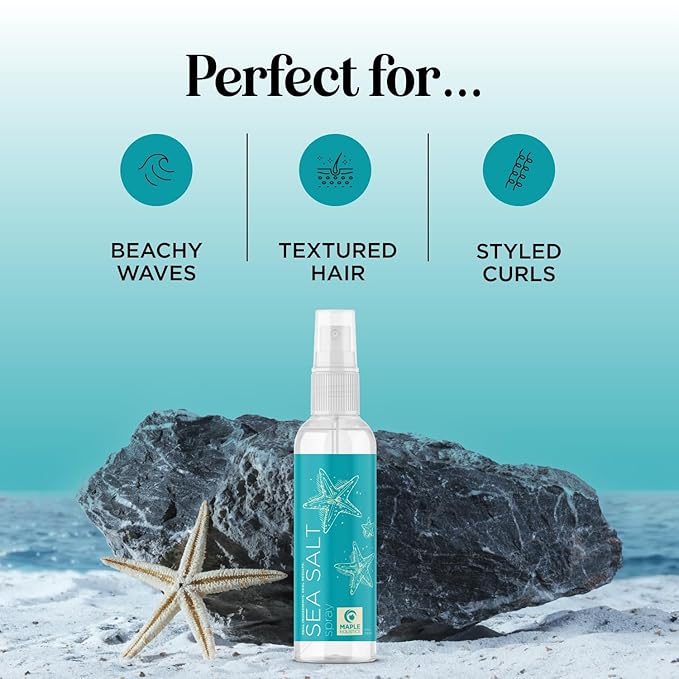 Volumizing Sea Salt Spray for Hair - Texturizing Beach Waves Spray & Hair Mist Curl Activator - Non Sticky Styling Beach Hair Spray for Men and Women with Nourishing Argan Oil and Sea Kelp Extract