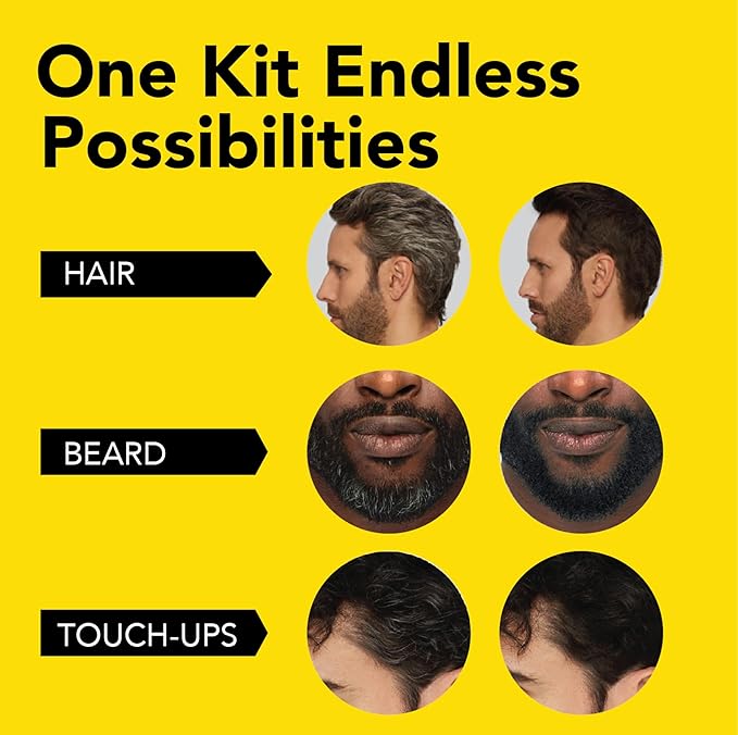Cleverman Medium Blond All-in-One Reusable Kit for Men's Natural-Looking Gray Coverage - Professional-Quality Hair, Beard & Mustache Color, Ammonia-Free