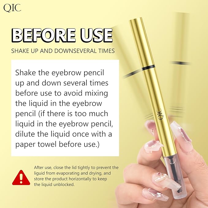 2-in-1 Eyebrow Pen and Eye Brow Clear Gel, 4 Tip Microblading Eyebrow Pencil for Women Hair-Like Strokes & Feathered Brows, Waterproof Long Lasting Lift Shaping, Smudge Proof Brow Pencil, Light Brown