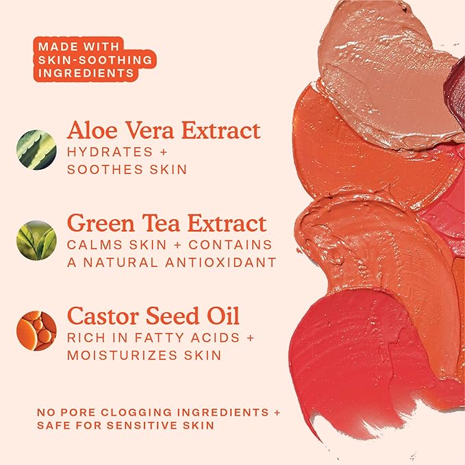 Tower 28 Beauty BeachPlease Cream Blush for Cheeks and Lips - Multi-Purpose Lip and Cheek Tint in Sun-Kissed Peach Blush - for Sensitive Skin – Color RUSH HOUR, Luminous Finish