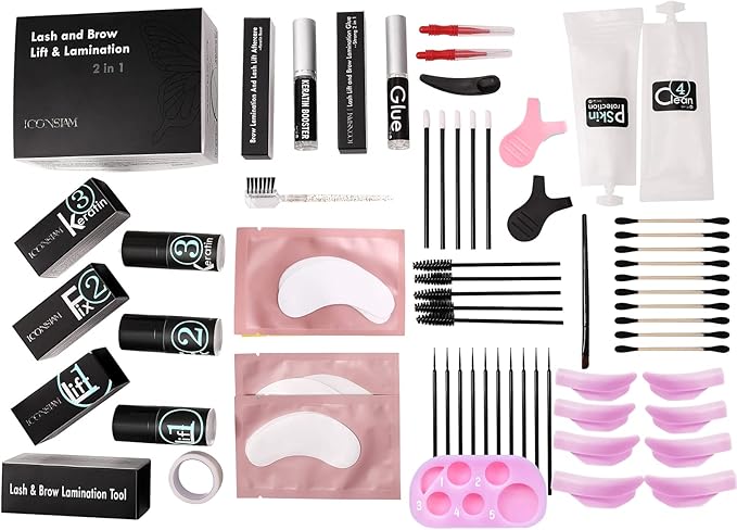 Lash Lift Brow Lamination Kit, Rapid Eyelash and Eyebrow Lifting, DIY Perming Lashes at Home Or Salon Usage Be Eye Voluminous for 6 Weeks About 15 Applications