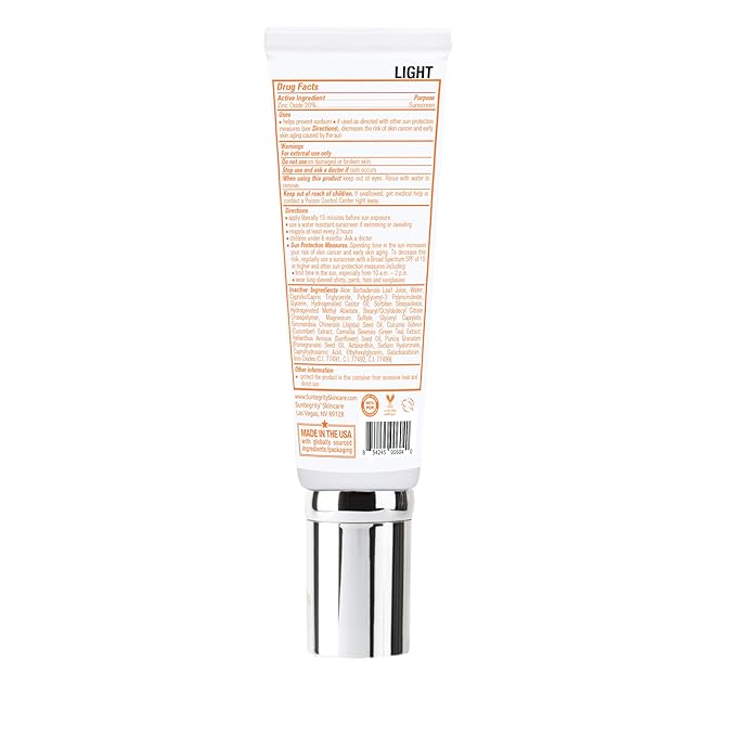 Suntegrity Tinted 5 in 1 Mineral Sunscreen for Face (SPF 30-2 oz) - Light | BB Cream Moisturizer with Physical UVA/UVB Broad Spectrum Protection | Safe for Sensitive Skin