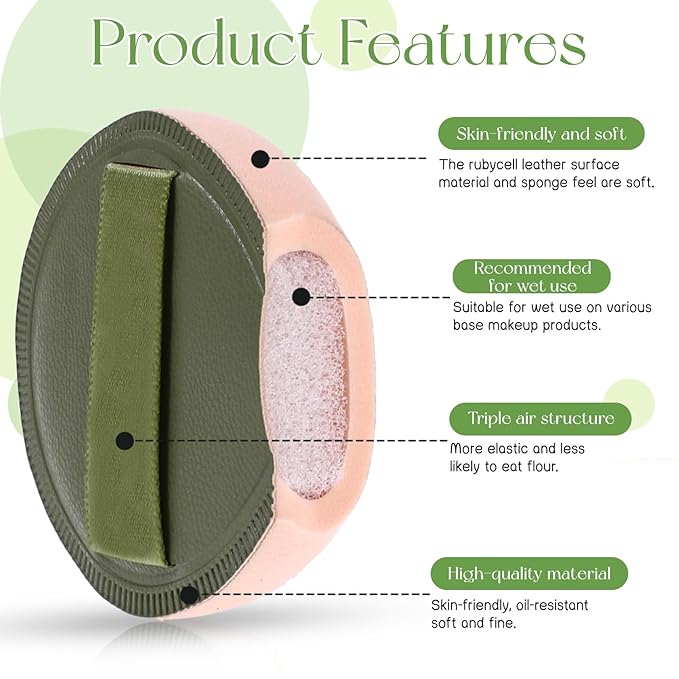 5 Pcs Foundation Sponge, Makeup Sponges, Cushion Foundations Puff, Latex-Free Makeup Applicator Sponges, Soft and Reusable Foundation Sponge for Liquid