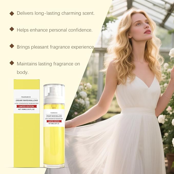 Hair & Body Perfume Mist, Long Lasting Women's Fragrance - Warm Sugar Body Fragrance Mist, Freshen Hair, Vegan and Cruelty Free, 100mL