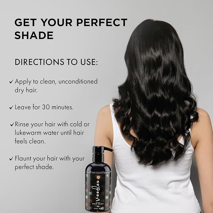 MOEHAIR Semi-Permanent Hair Color | Dark Blue Hair Dye 8 Oz | No Ammonia, Sulfate or Paraben | Vegan & Cruelty-Free | Voodoo Serenity Blue Hair Color (Black)