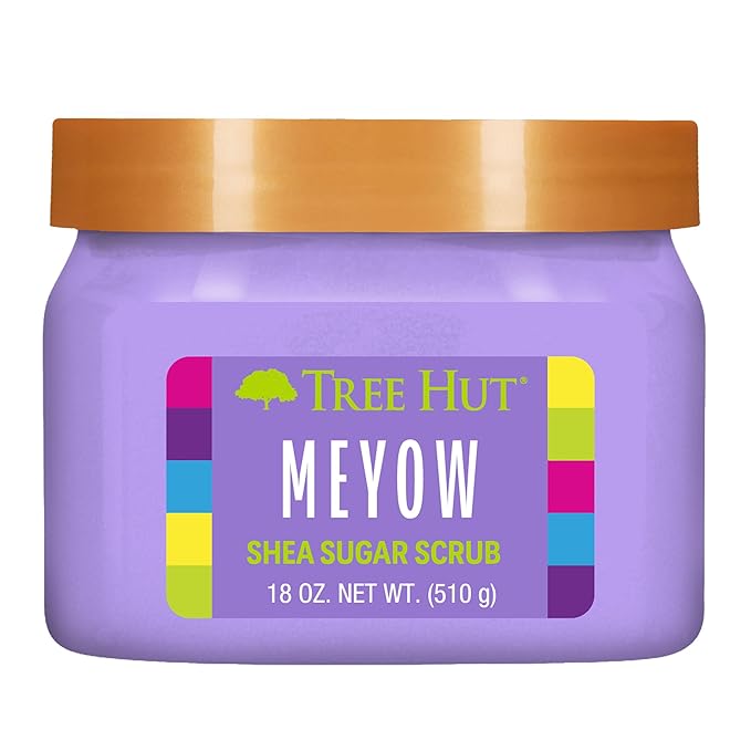 Tree Hut Shea Sugar Scrub Meyow | Exfoliating Body Scrub Removes Dead, Dry Skin for a Soft & Hydrated Feel | Nourishing Essential Body Care | 18 fl oz.