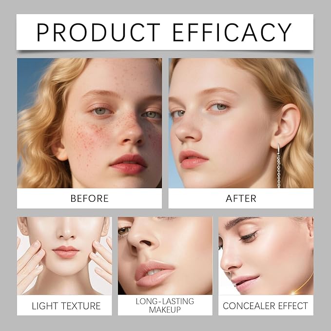 Color Changing Foundation Stick, Medium to Full Coverage Cream Stick Hydrating Makeup, Dual-Ended with Soft Brush for Flawless Look, Portable & Travel-Friendly (Ivory White)