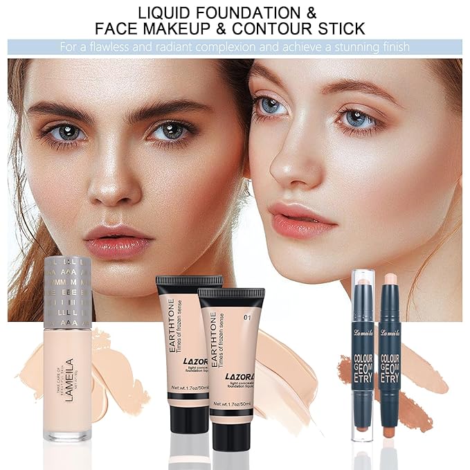 Makeup Kit Makeup Kits for Women Full Kit Makeup Sets for Teenagers Eyeshadow Lip Gloss Foundation Cosmetic Brushes Cosmetic Bag Makeup Gift Set for Women Teen Girls (20Middle)