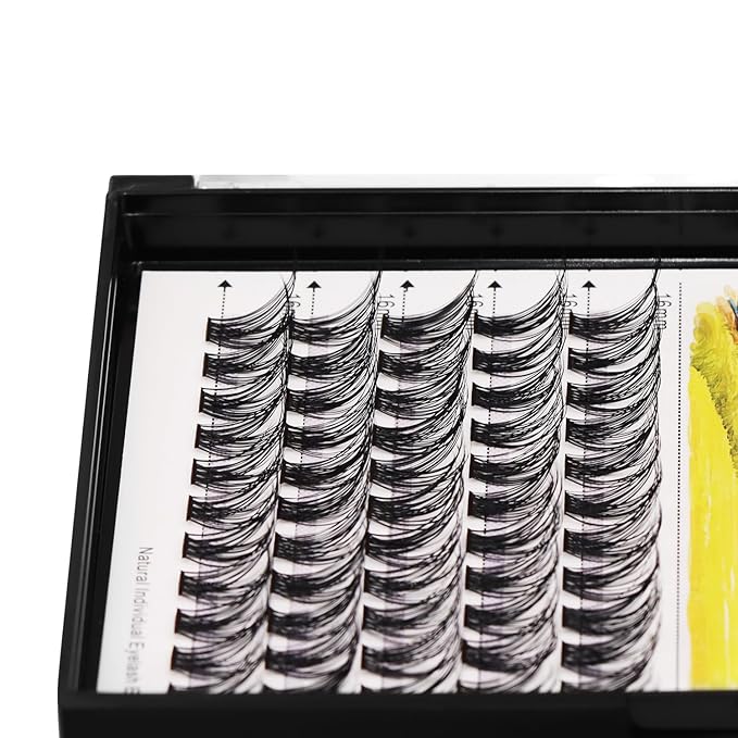 Bodermincer 120 Clusters 10mm+12mm/12mm+14mm/14mm+16mm Mixed Wide Cluster False Eyelash Individual Cluster EyeLashes Grafting Fake False Eyelashes Eyelash Extension (M004# 12+14mm Mixed)