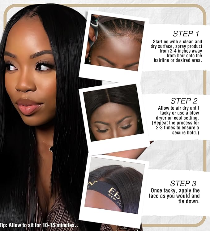 EBIN NEW YORK Wonder Lace Bond Lace Melt Spray - Extreme Firm Hold (Supreme) | Flawless,Natural, and Seamleass finish, No Reside, Long Lasting Formula with Protecting Edges, Perfect for wigs